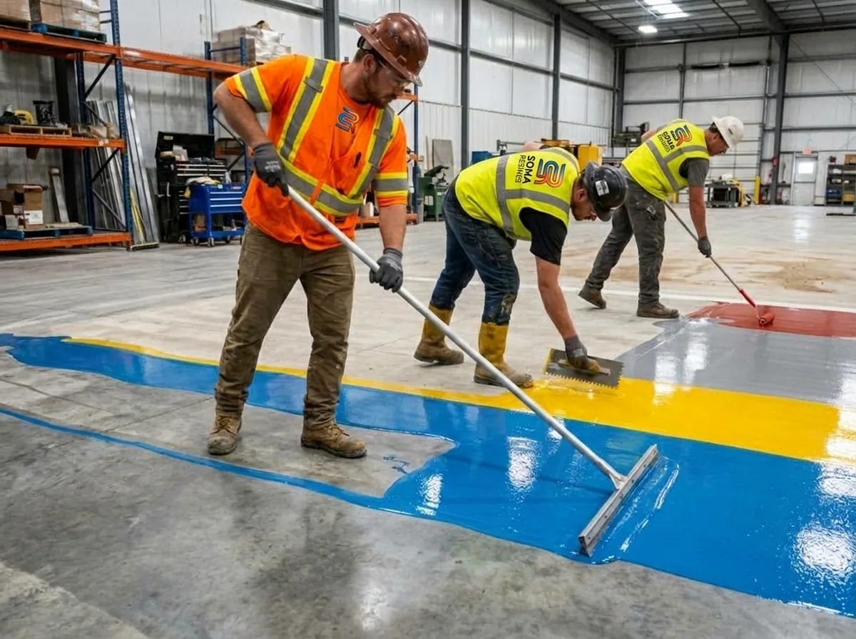 Équipe SOMA RÉSINES sur Chantier